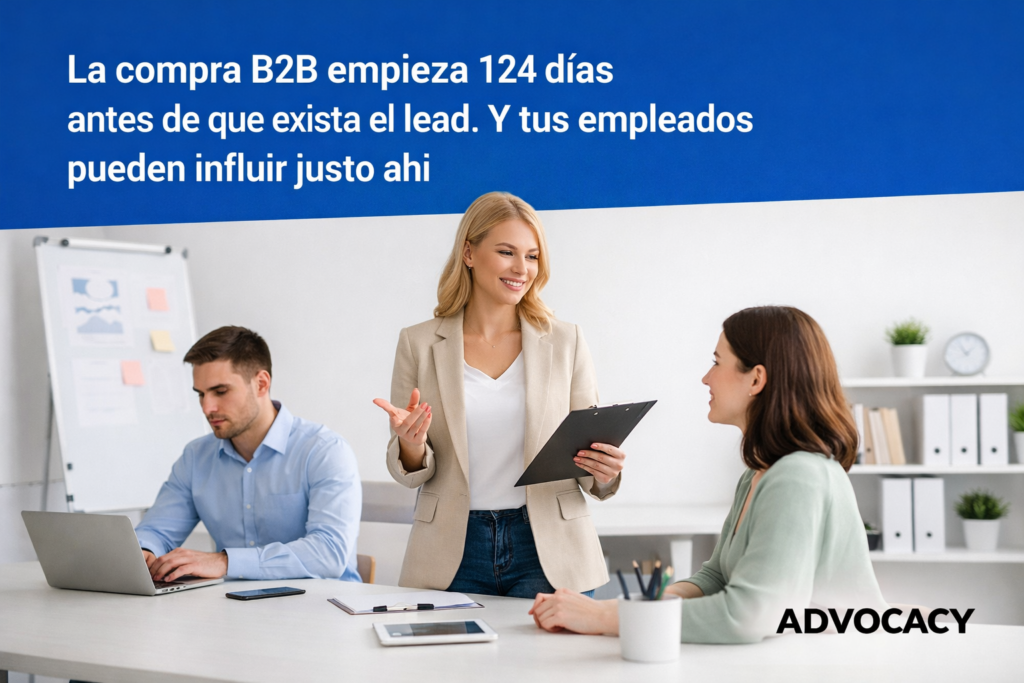 La compra B2B empieza 124 días antes de que exista el lead. Y tus empleados pueden influir justo ahí