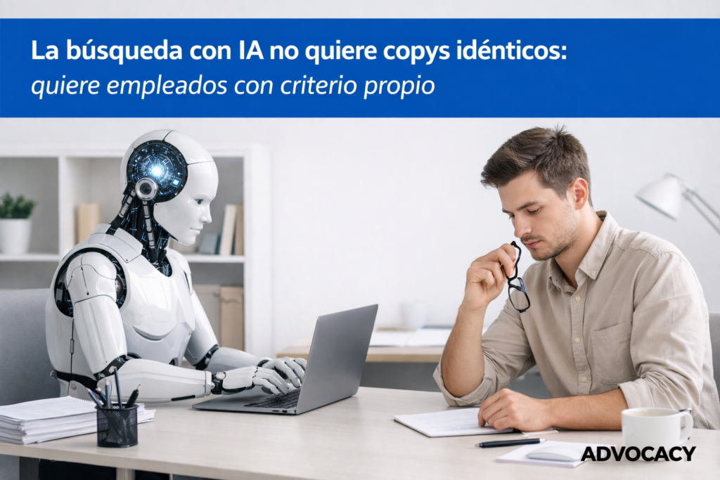 La búsqueda con IA no quiere copys idénticos: quiere empleados con criterio propio