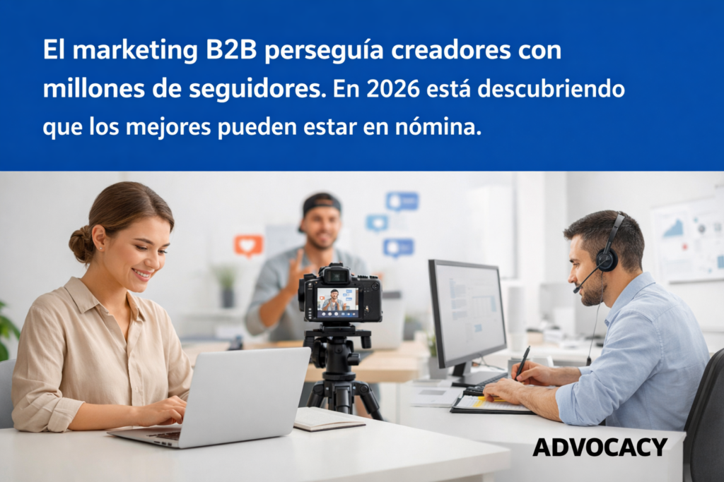 El marketing B2B perseguía creadores con millones de seguidores. En 2026 está descubriendo que los mejores pueden estar en nómina