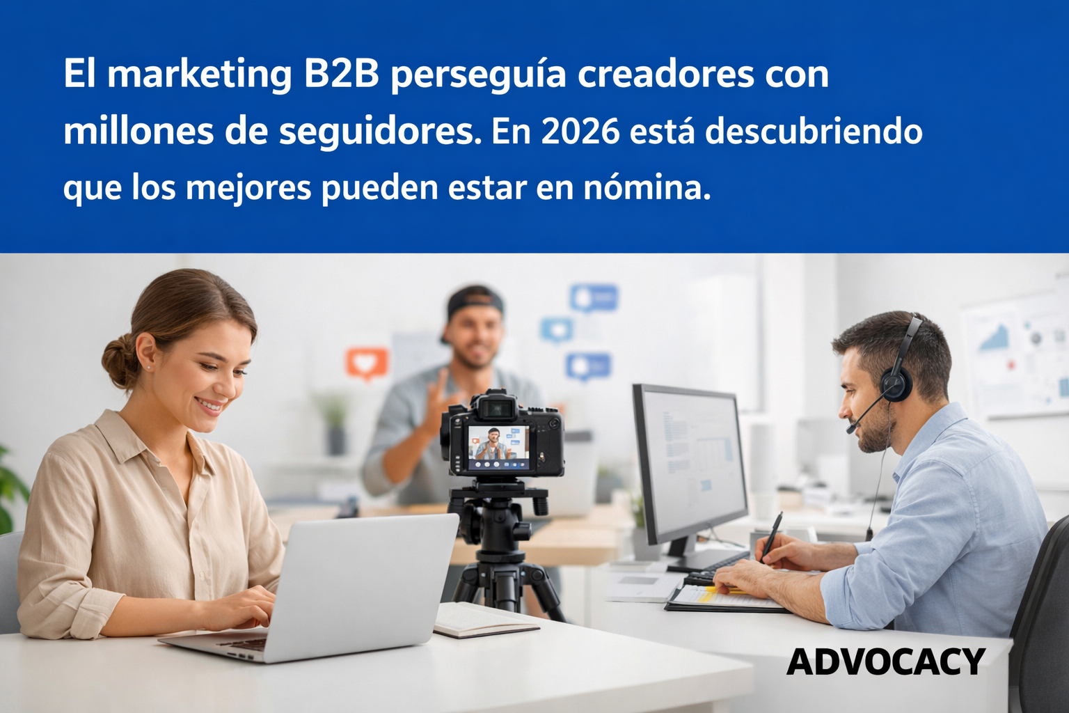 El marketing B2B perseguía creadores con millones de seguidores. En 2026 está descubriendo que los mejores pueden estar en nómina